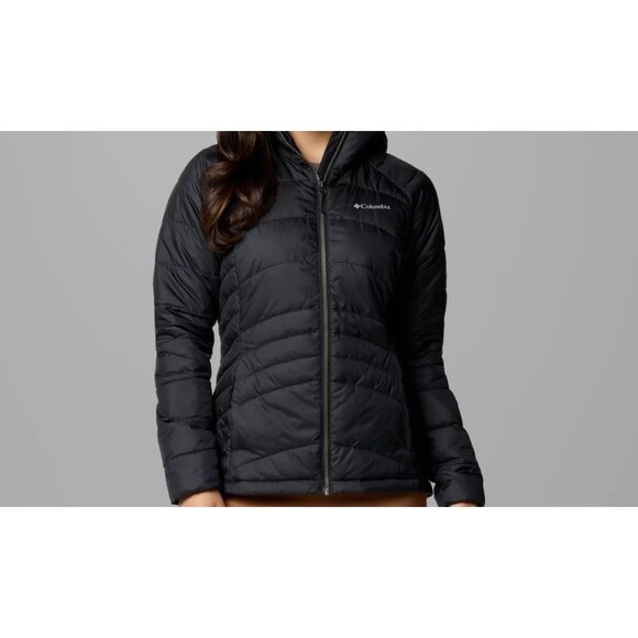 NWT COLUMBIA Black Heavenly Jacket QUILTED PUFFER Omni-Heat Reflective Lining S - Picture 1 of 14